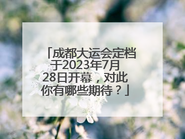 成都大运会定档于2023年7月28日开幕，对此你有哪些期待？